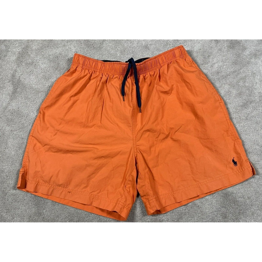 Polo Sport Ralph Lauren Men Orange Cotton Swim Trunks Board Shorts Large RN41381